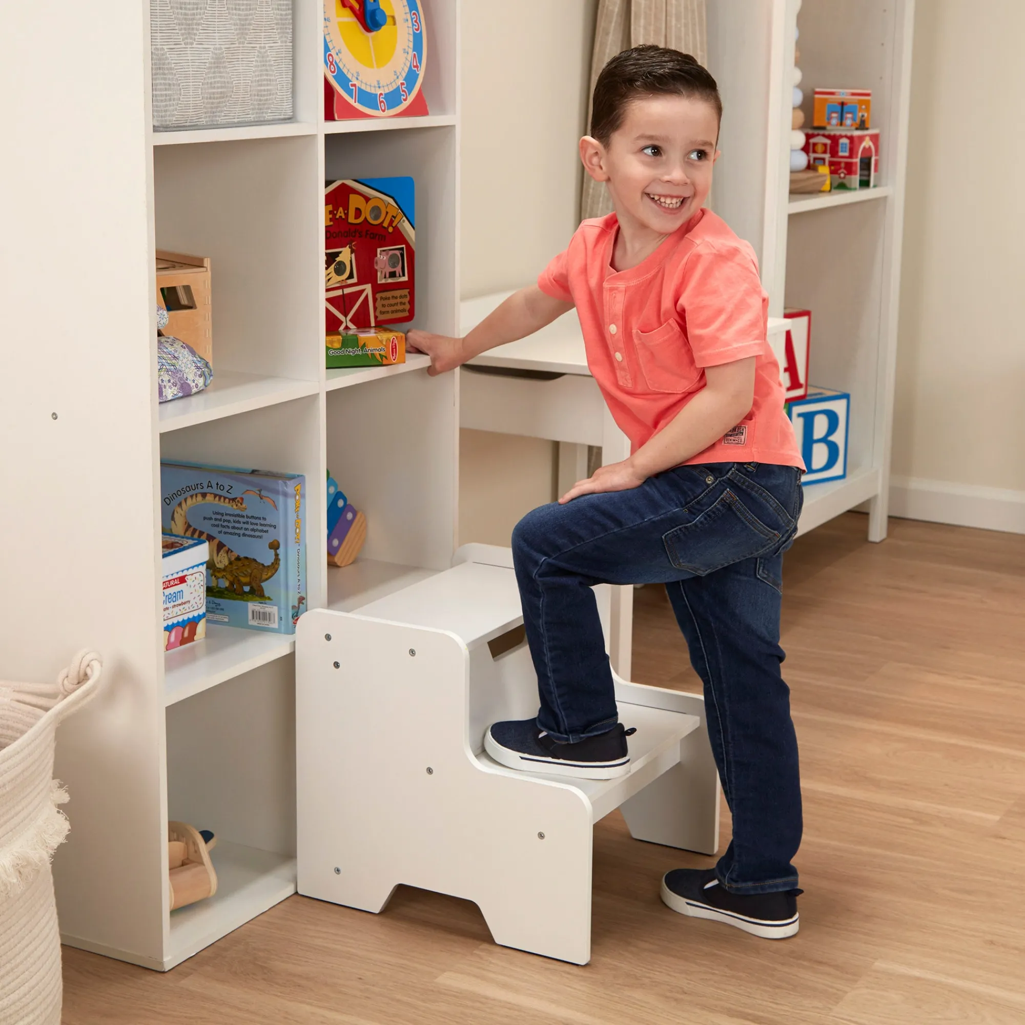 Wooden Step Stool - White>Melissa & Doug Sale