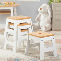 Wooden Stools – Set of 4><noscript><img width=