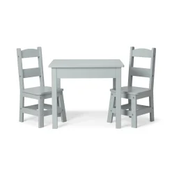 Wooden Table & 2 Chairs - Gray>Melissa & Doug Online