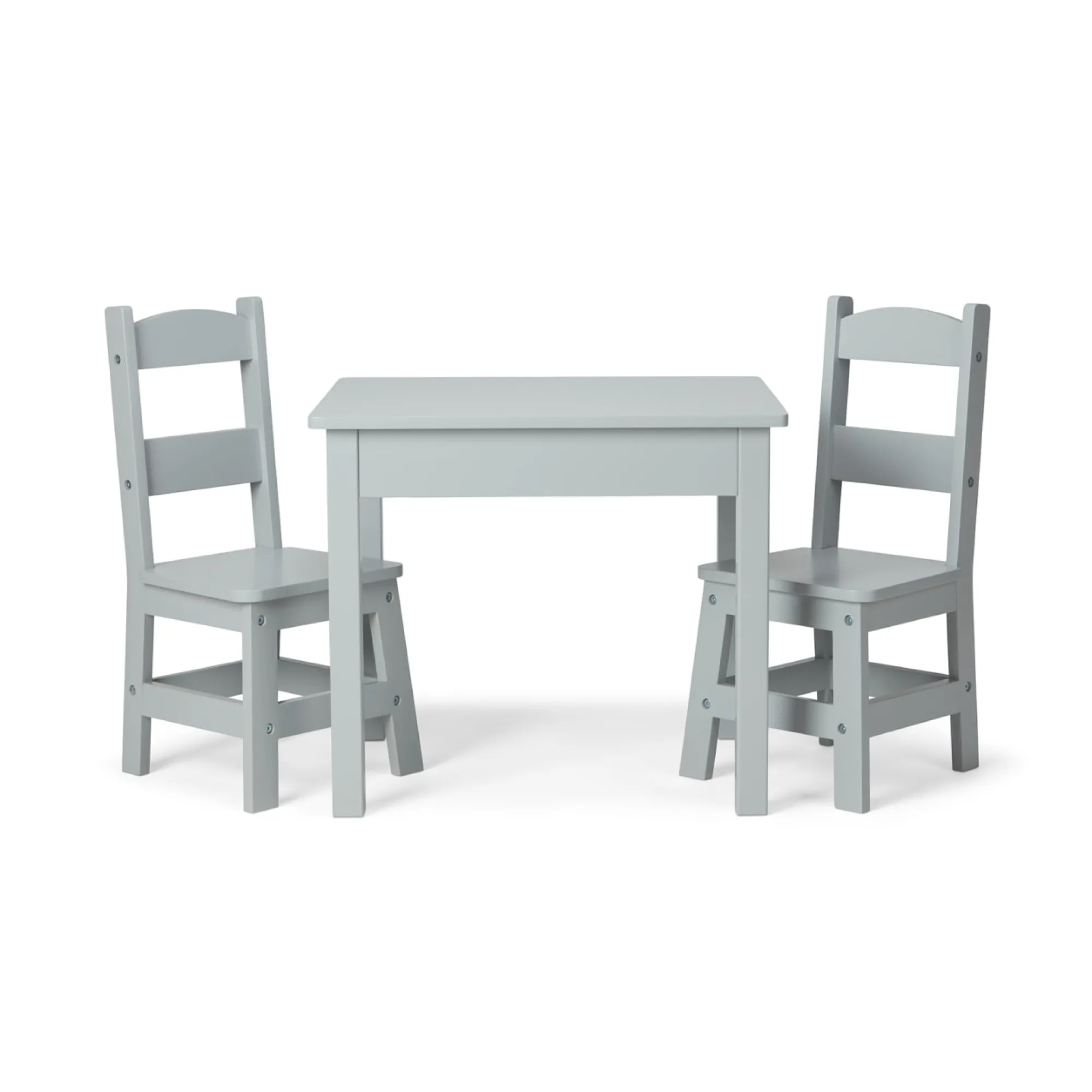 Wooden Table & 2 Chairs - Gray>Melissa & Doug Online