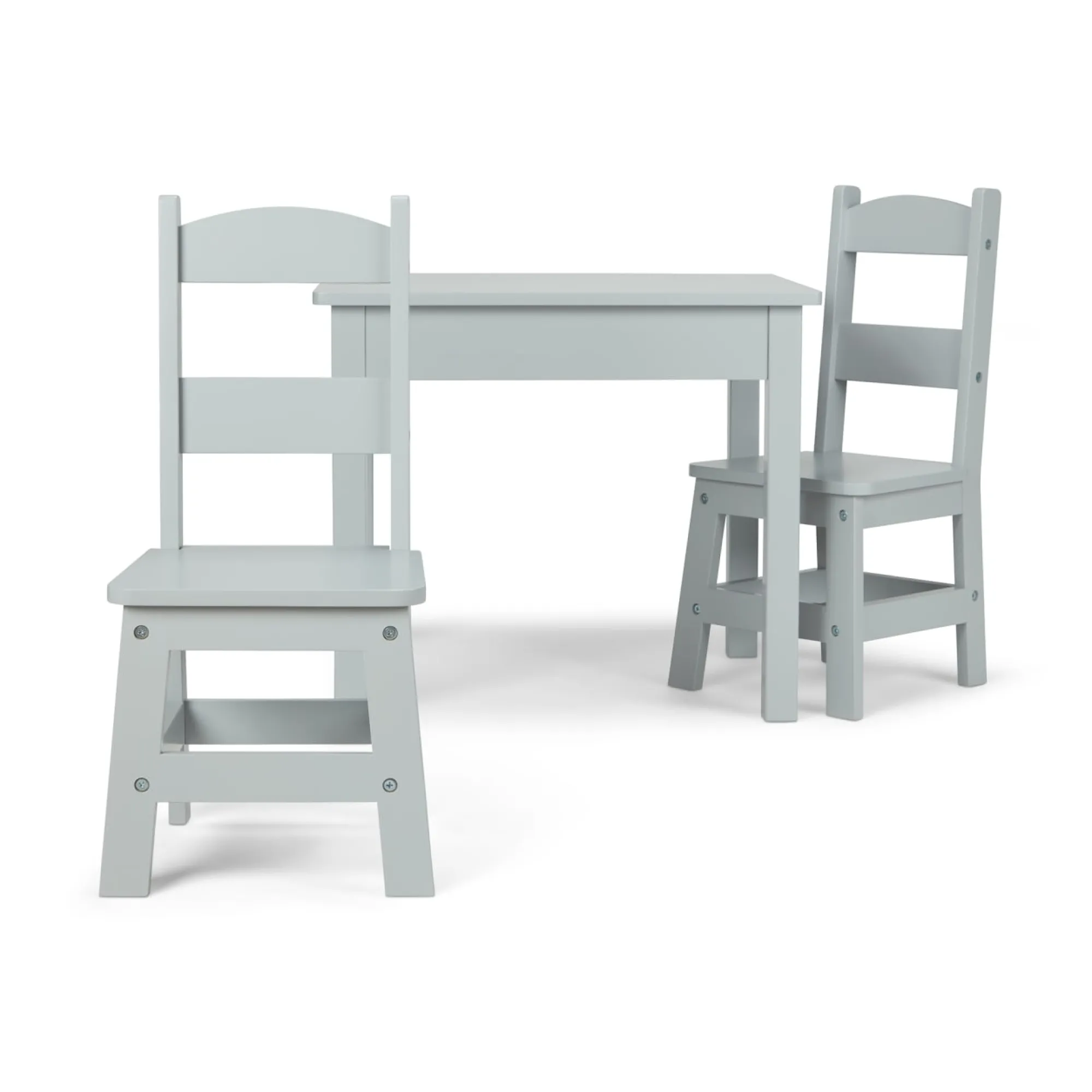 Wooden Table & 2 Chairs - Gray>Melissa & Doug Online