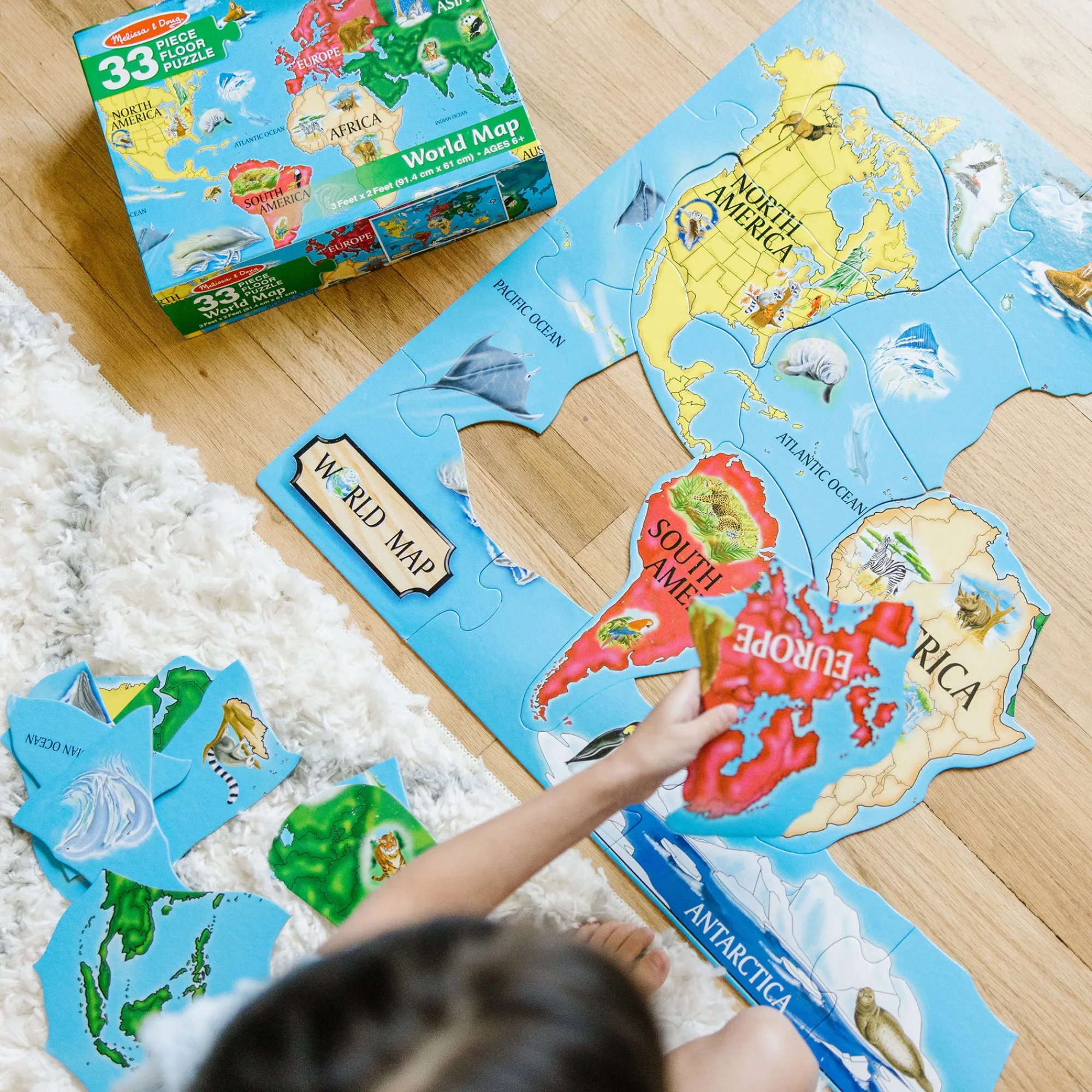 World Map Floor Puzzle - 33 Pieces>Melissa & Doug Hot