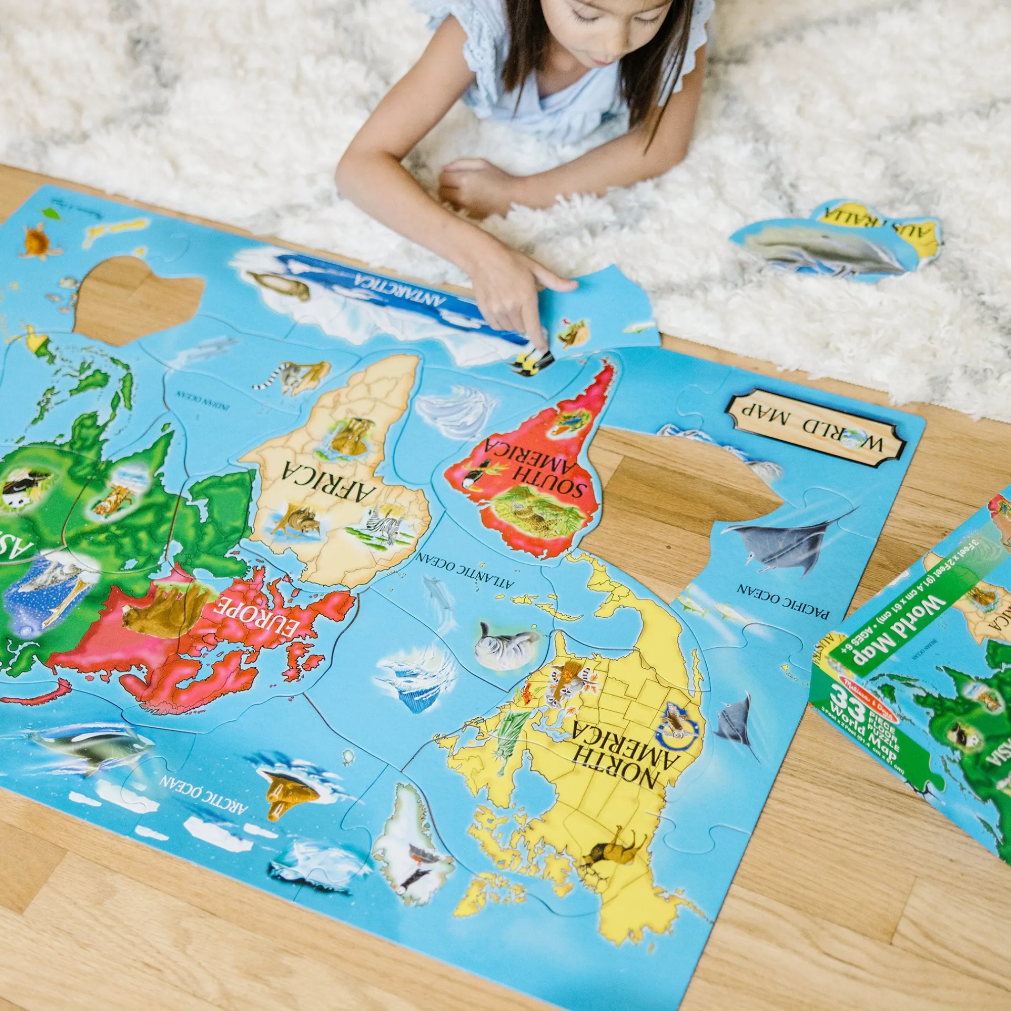 World Map Floor Puzzle - 33 Pieces>Melissa & Doug Hot